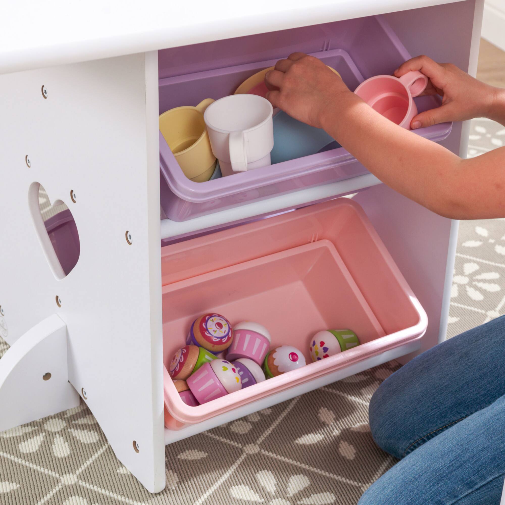 KidKraft White Heart Table & Chair Set